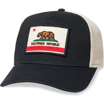 Trucker kasket sort og hvid snapback California Bear Valin fra American Needle