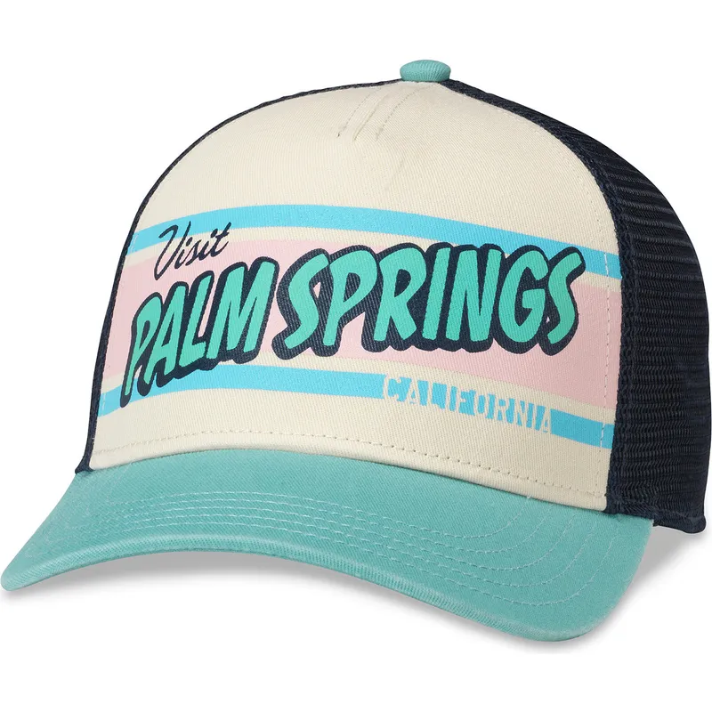 gorra-trucker-beige-marinebla-og-gron-snapback-palm-springs-california-sinclair-fra-american-needle