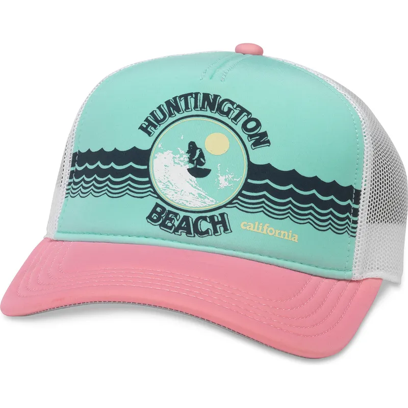 gorra-trucker-gron-hvid-og-lyserod-snapback-huntington-beach-california-riptide-valin-fra-american-needle