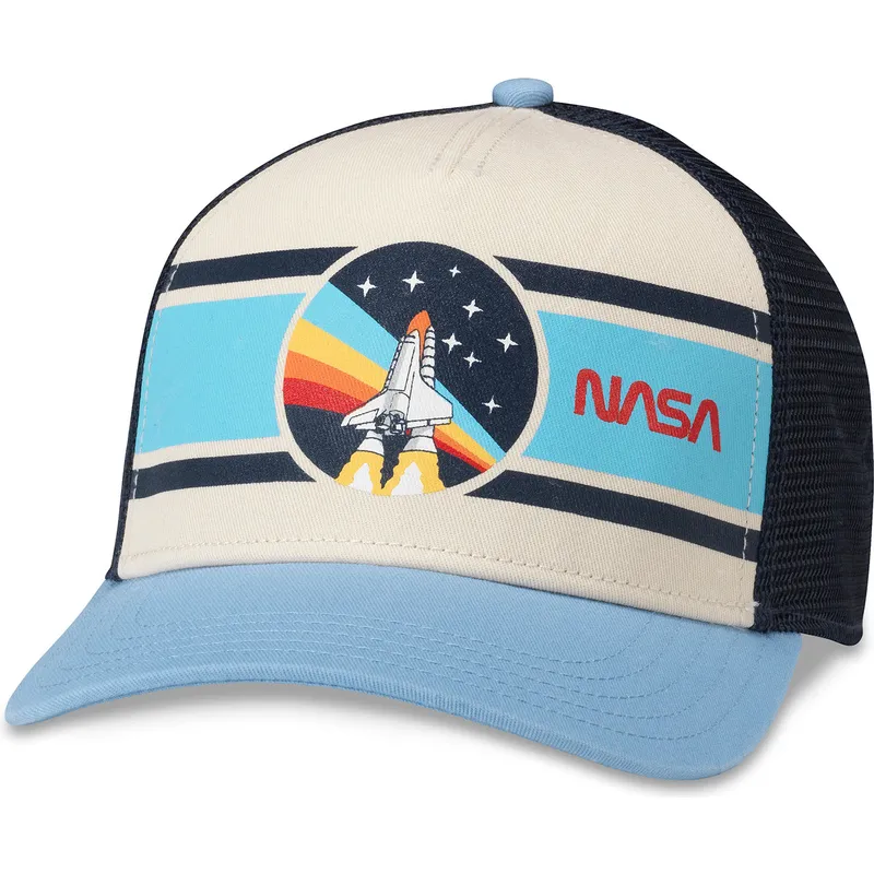 gorra-trucker-beige-marinebla-og-lysebla-snapback-nasa-sinclair-fra-american-needle