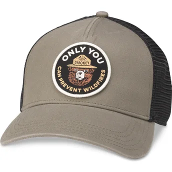 Gorra trucker brun og sort snapback Smokey Bear Valin fra American Needle