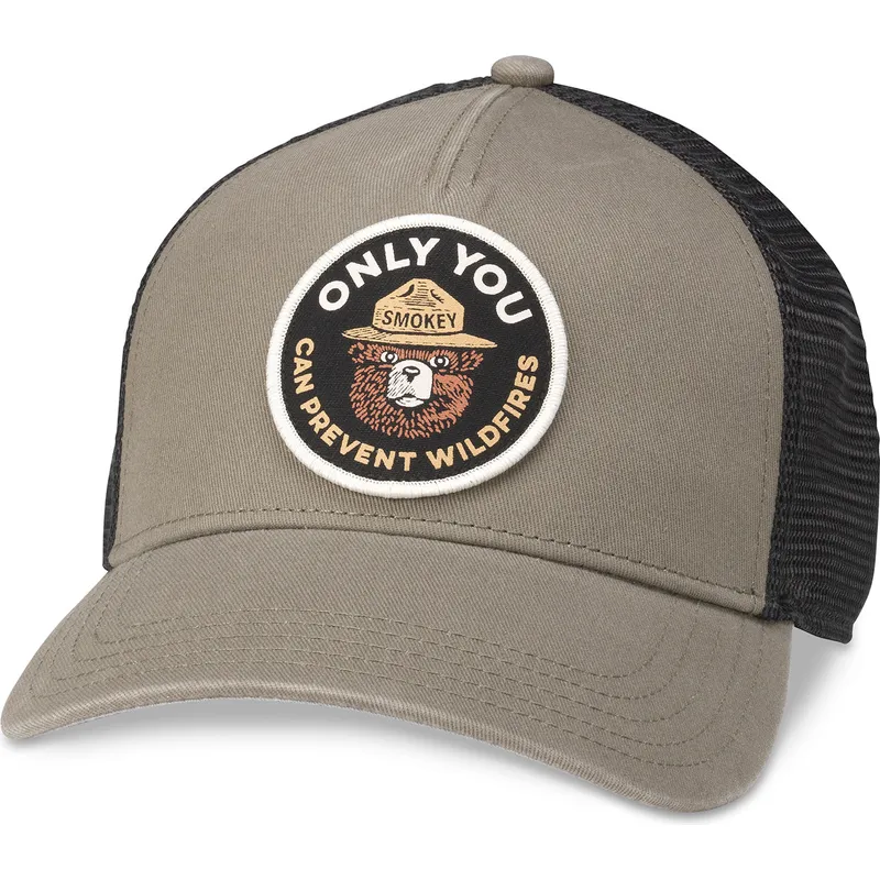 gorra-trucker-brun-og-sort-snapback-smokey-bear-valin-fra-american-needle