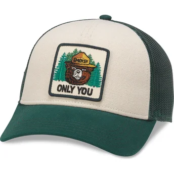 Beige og grøn trucker-kasket snapback Smokey Bear Valin fra American Needle