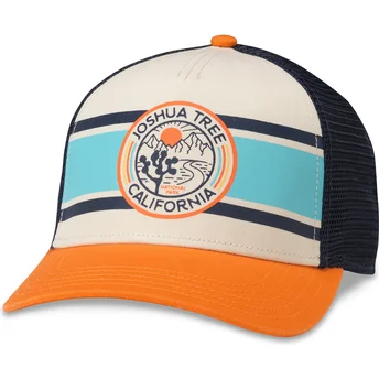 Beige, marineblå og orange trucker snapback kasket Joshua Tree National Park Sinclair fra American Needle