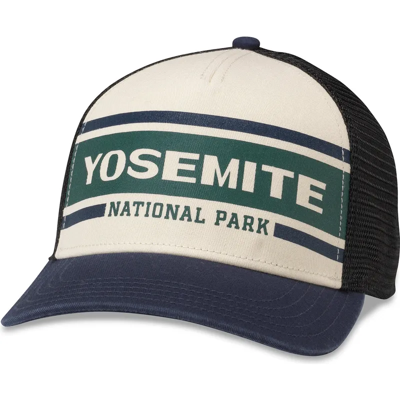 beige-sort-og-marinebla-trucker-kasket-snapback-yosemite-national-park-sinclair-fra-american-needle