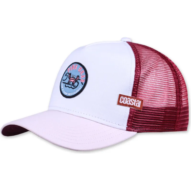 hvid-rod-og-lyserod-trucker-kasket-pink-crab-hft-fra-coastal