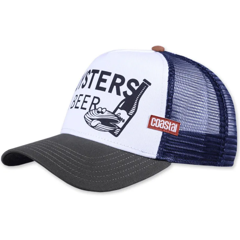 hvid-marinebla-og-gra-trucker-kasket-oysters-beer-hft-fra-coastal