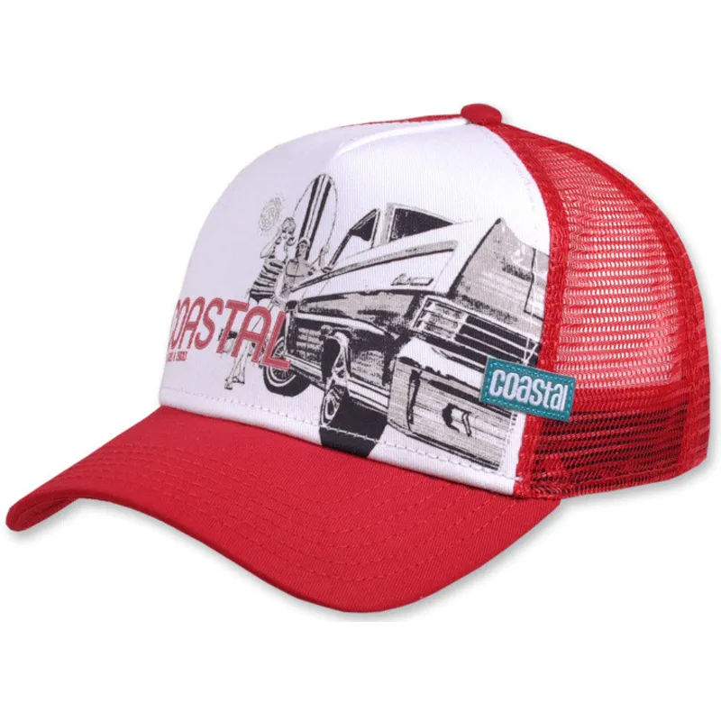 kasketter-flad-rod-snapback-af-coastal