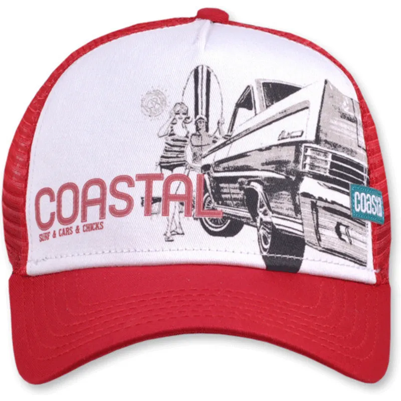 kasketter-flad-rod-snapback-af-coastal