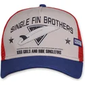 beige-rod-og-bla-trucker-kasket-single-fin-brothers-hft-fra-coastal