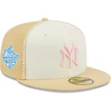 kasketter-flad-beige-tilpasset-rosa-59fifty-seam-stitch-fra-new-york-yankees-mlb-af-new-era