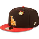 flad-brun-og-rod-justeret-59fifty-the-elements-fire-pin-kasket-fra-los-angeles-dodgers-mlb-af-new-era