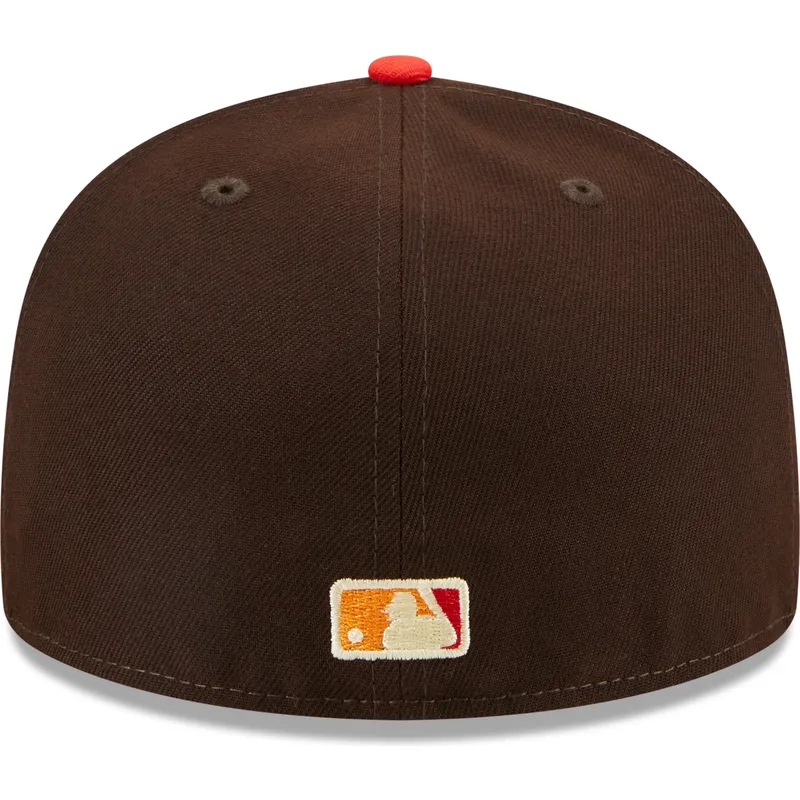 flad-brun-og-rod-justeret-59fifty-the-elements-fire-pin-kasket-fra-los-angeles-dodgers-mlb-af-new-era