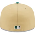 flad-beige-og-gron-fitted-kasket-59fifty-the-elements-earth-pin-fra-new-york-yankees-mlb-fra-new-era