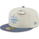 gra-og-bla-fitted-flat-cap-59fifty-the-elements-air-pin-fra-seattle-mariners-mlb-af-new-era