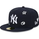 flad-kasket-marinebla-tilpasset-59fifty-sunlight-pop-fra-new-york-yankees-mlb-fra-new-era