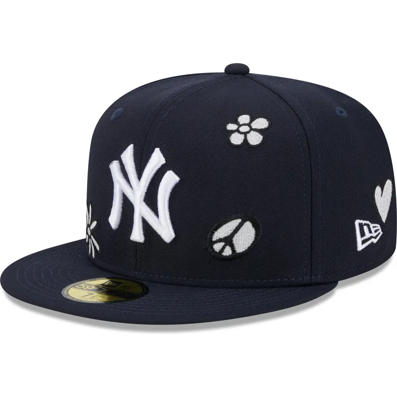 flad-kasket-marinebla-tilpasset-59fifty-sunlight-pop-fra-new-york-yankees-mlb-fra-new-era