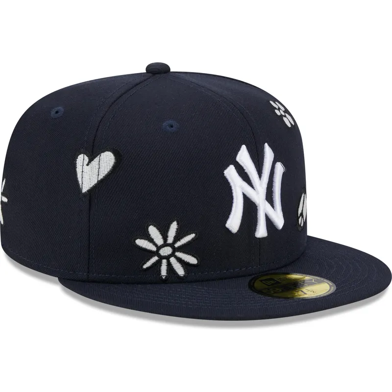 flad-kasket-marinebla-tilpasset-59fifty-sunlight-pop-fra-new-york-yankees-mlb-fra-new-era