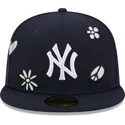flad-kasket-marinebla-tilpasset-59fifty-sunlight-pop-fra-new-york-yankees-mlb-fra-new-era