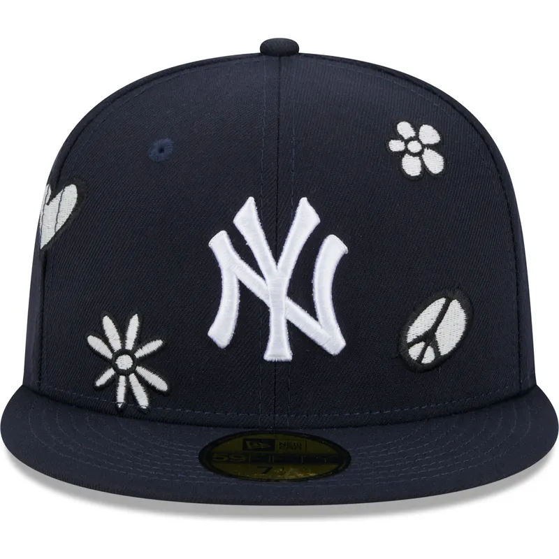 flad-kasket-marinebla-tilpasset-59fifty-sunlight-pop-fra-new-york-yankees-mlb-fra-new-era
