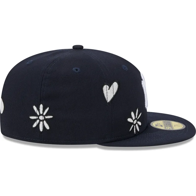 flad-kasket-marinebla-tilpasset-59fifty-sunlight-pop-fra-new-york-yankees-mlb-fra-new-era