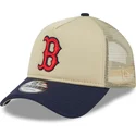 beige-og-marinebla-9forty-a-frame-all-day-trucker-kasket-fra-boston-red-sox-mlb-af-new-era