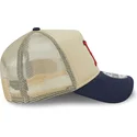 beige-og-marinebla-9forty-a-frame-all-day-trucker-kasket-fra-boston-red-sox-mlb-af-new-era