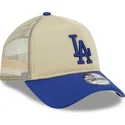 beige-og-bla-9forty-a-frame-all-day-trucker-kasket-fra-los-angeles-dodgers-mlb-fra-new-era