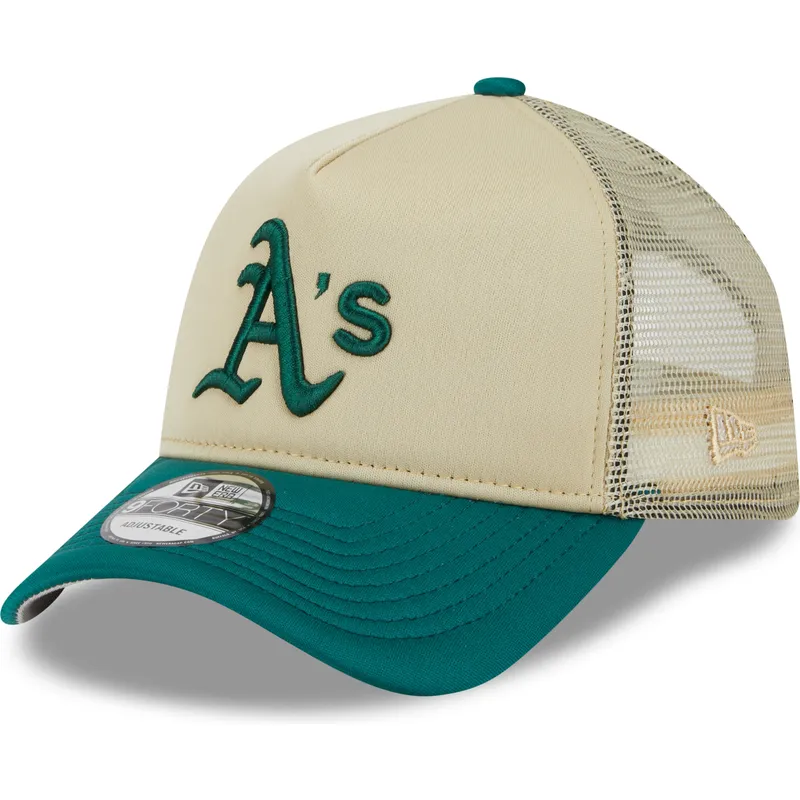 kasketter-buet-beige-snapback-9forty-a-frame-all-day-fra-oakland-athletics-mlb-af-new-era