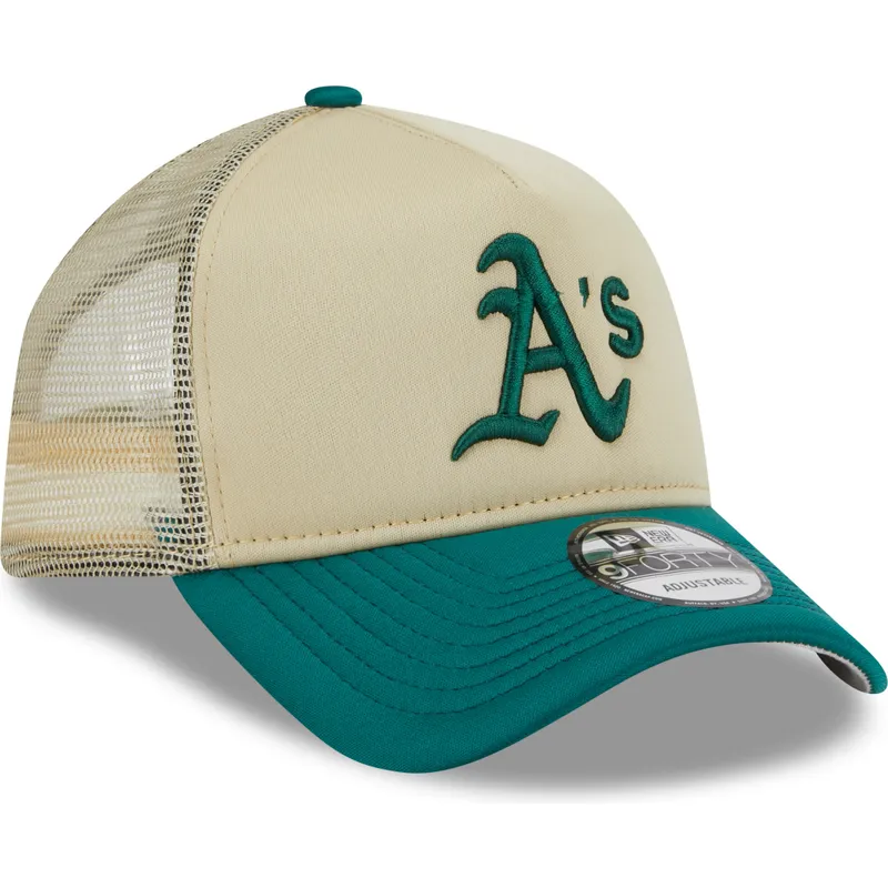 kasketter-buet-beige-snapback-9forty-a-frame-all-day-fra-oakland-athletics-mlb-af-new-era