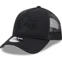sort-trucker-kasket-med-sort-logo-9forty-a-frame-all-day-trucker-fra-los-angeles-lakers-nba-fra-new-era