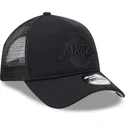 sort-trucker-kasket-med-sort-logo-9forty-a-frame-all-day-trucker-fra-los-angeles-lakers-nba-fra-new-era