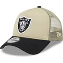 las-vegas-raiders-nfl-new-era-beige-og-sort-9forty-a-frame-all-day-trucker-kasket