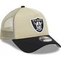 las-vegas-raiders-nfl-new-era-beige-og-sort-9forty-a-frame-all-day-trucker-kasket