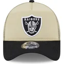 las-vegas-raiders-nfl-new-era-beige-og-sort-9forty-a-frame-all-day-trucker-kasket