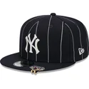 marinebla-flat-snapback-kasket-9fifty-pinstripe-visor-clip-fra-new-york-yankees-mlb-fra-new-era