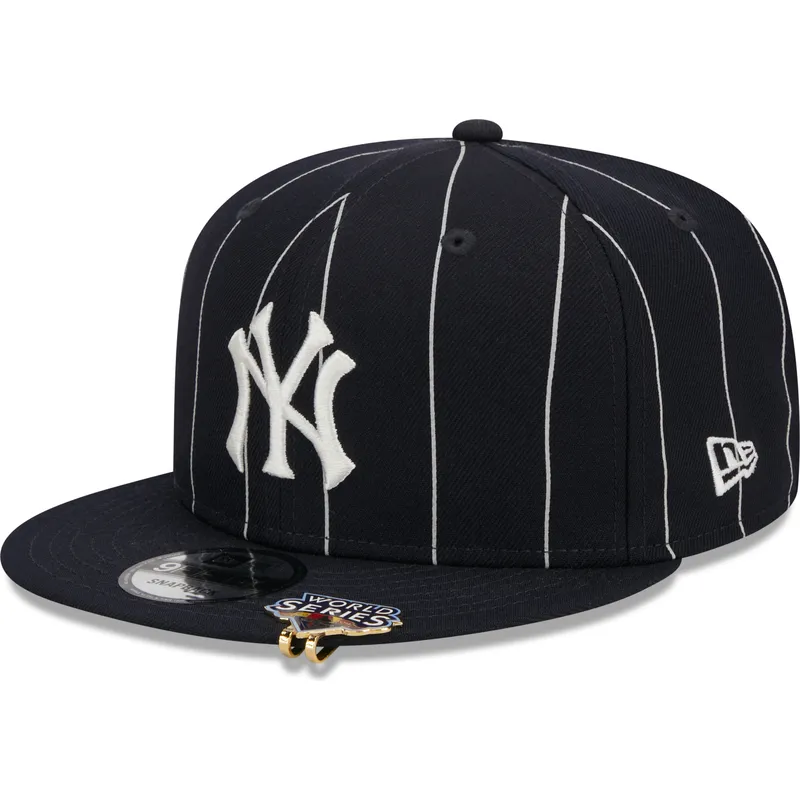 marinebla-flat-snapback-kasket-9fifty-pinstripe-visor-clip-fra-new-york-yankees-mlb-fra-new-era