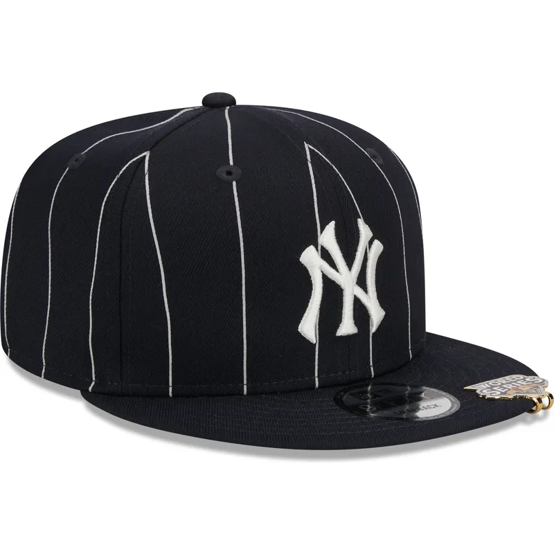 marinebla-flat-snapback-kasket-9fifty-pinstripe-visor-clip-fra-new-york-yankees-mlb-fra-new-era