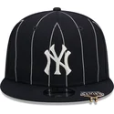 marinebla-flat-snapback-kasket-9fifty-pinstripe-visor-clip-fra-new-york-yankees-mlb-fra-new-era
