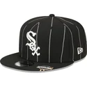kasketter-flad-sort-snapback-9fifty-pinstripe-visor-clip-fra-chicago-white-sox-mlb-af-new-era
