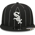 kasketter-flad-sort-snapback-9fifty-pinstripe-visor-clip-fra-chicago-white-sox-mlb-af-new-era