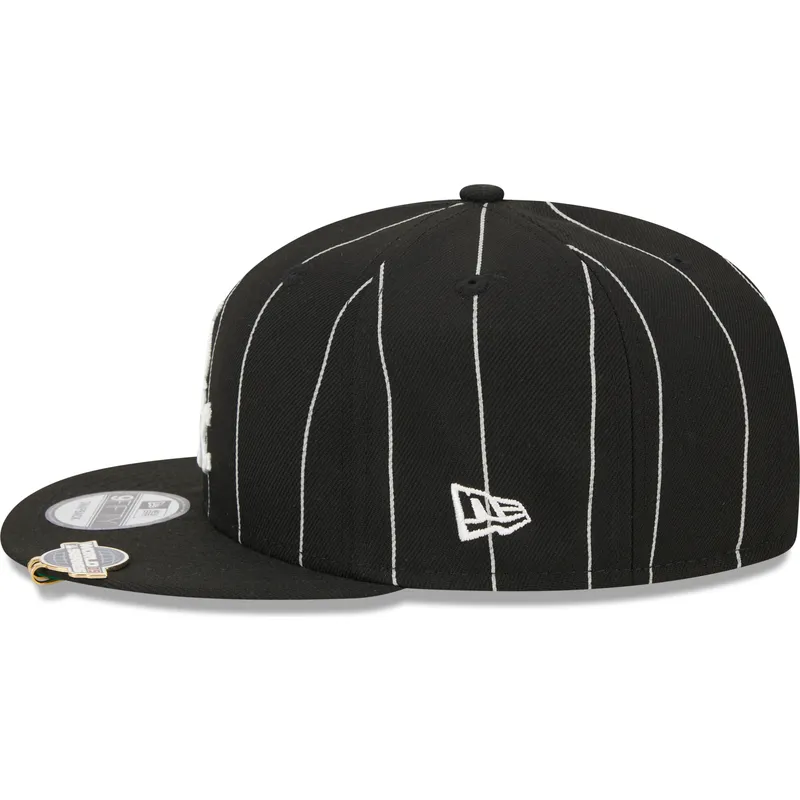 kasketter-flad-sort-snapback-9fifty-pinstripe-visor-clip-fra-chicago-white-sox-mlb-af-new-era
