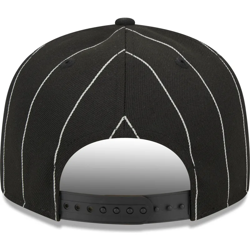 kasketter-flad-sort-snapback-9fifty-pinstripe-visor-clip-fra-chicago-white-sox-mlb-af-new-era