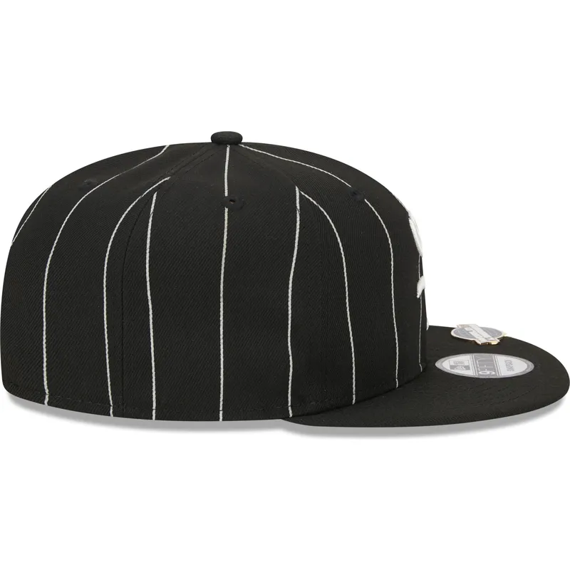 kasketter-flad-sort-snapback-9fifty-pinstripe-visor-clip-fra-chicago-white-sox-mlb-af-new-era