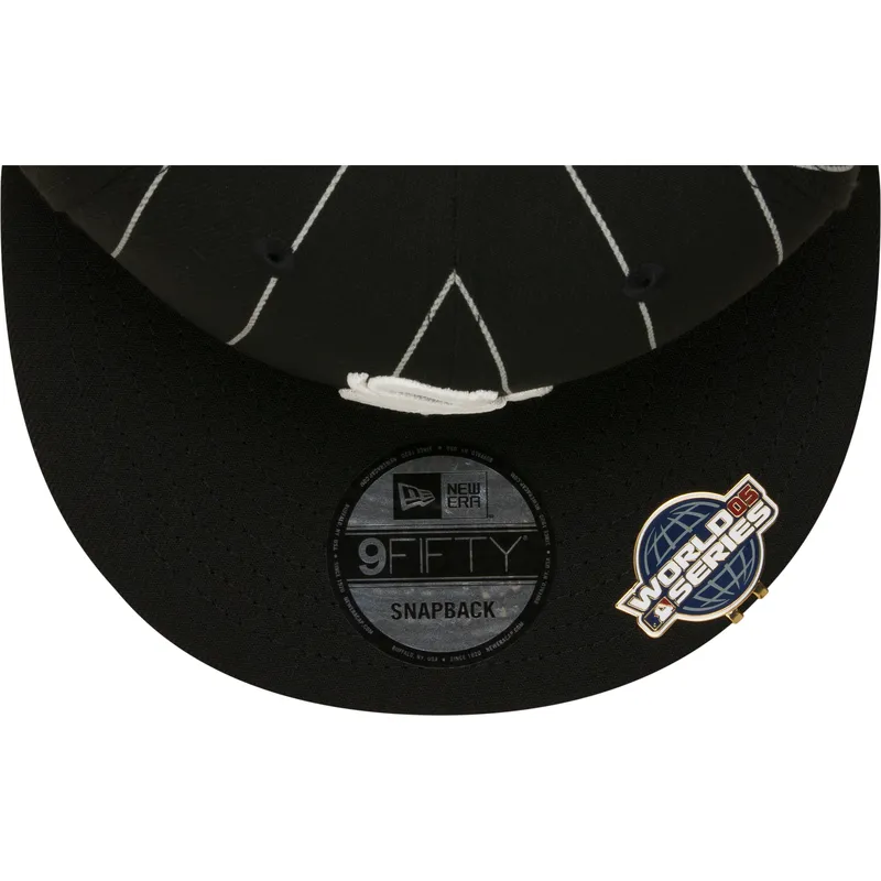 kasketter-flad-sort-snapback-9fifty-pinstripe-visor-clip-fra-chicago-white-sox-mlb-af-new-era