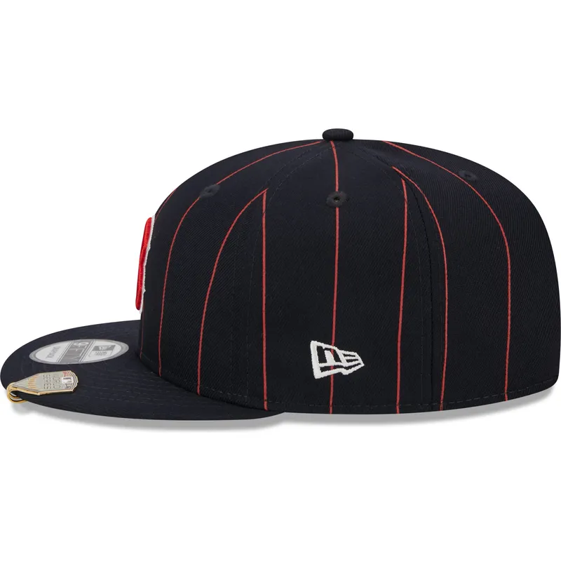 marinebla-flat-snapback-kasket-9fifty-pinstripe-visor-clip-fra-boston-red-sox-mlb-fra-new-era