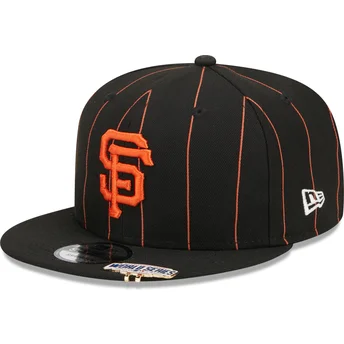 Sort flat snapback 9FIFTY Pinstripe Visor Clip kasket fra San Francisco Giants MLB fra New Era