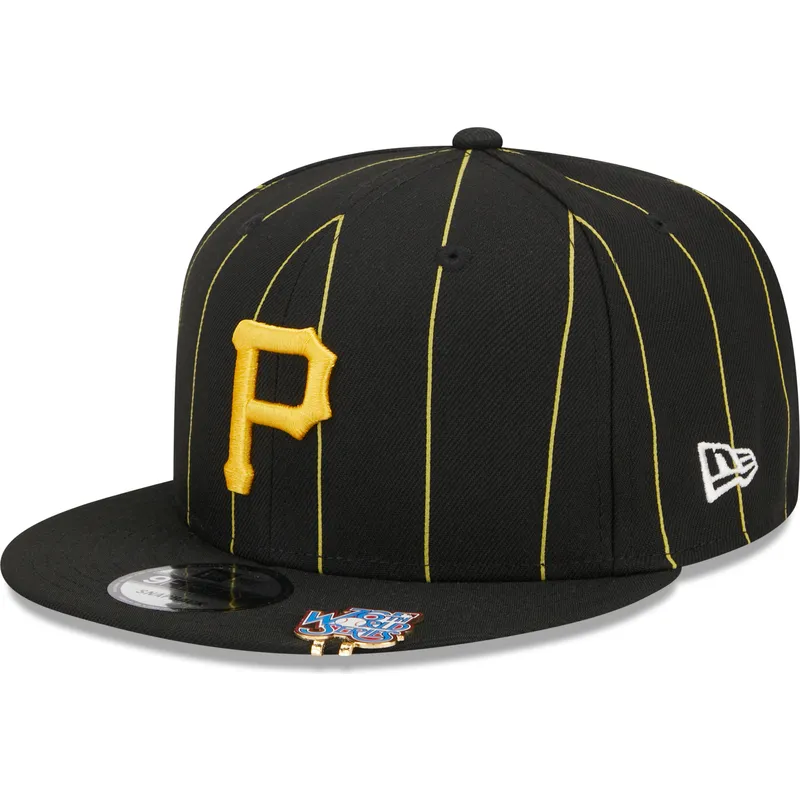 sort-flat-snapback-9fifty-kasket-med-pinstripe-visor-clip-fra-pittsburgh-pirates-mlb-fra-new-era