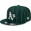gron-flat-cap-snapback-9fifty-pinstripe-visor-clip-fra-oakland-athletics-mlb-fra-new-era