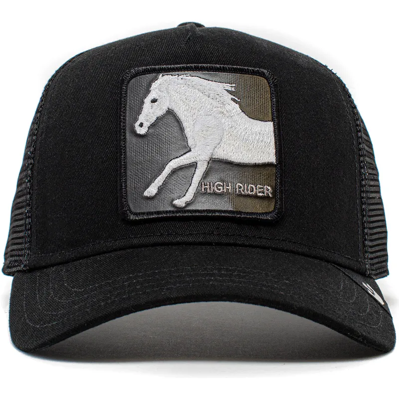 trucker-kasket-sort-hest-high-rider-ride-high-the-farm-fra-goorin-bros